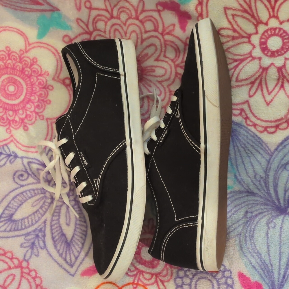 Vans Atwood Black and White Canvas Low Top Shoes Womens Size 9 - Picture 8 of 9